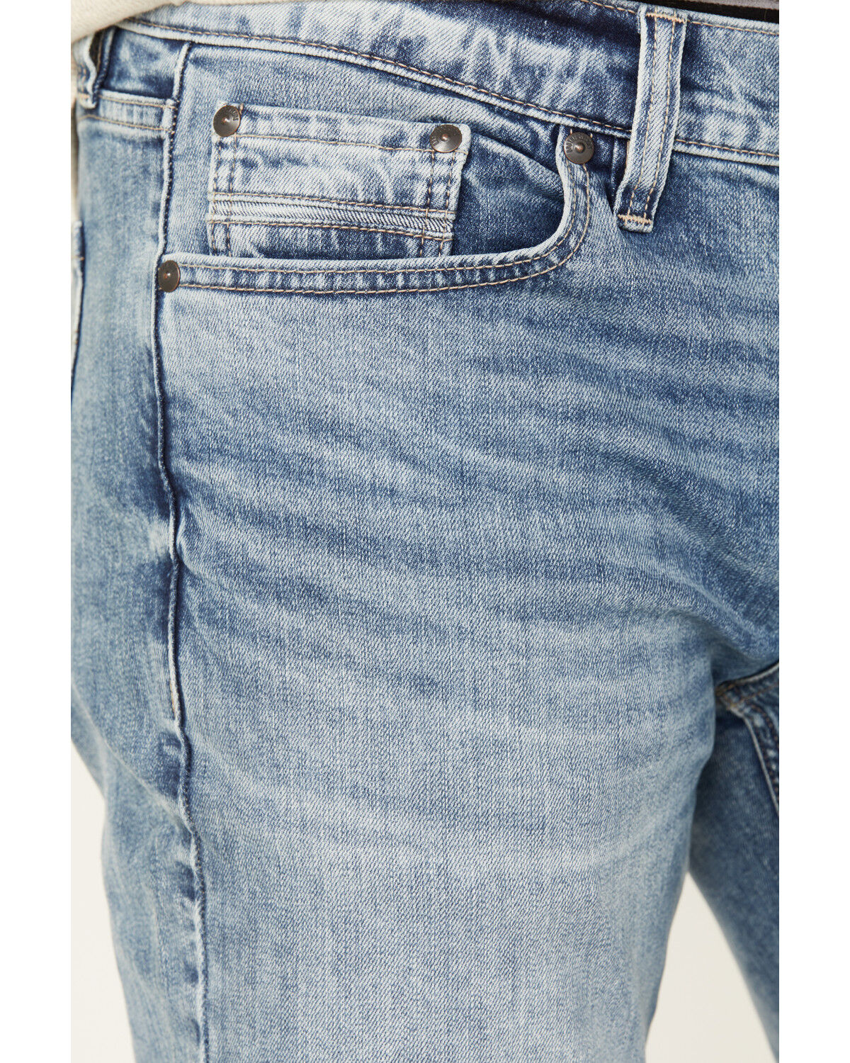 Image #2 - Brothers and Sons Men's Sunset Light/Medium Wash Slim Straight Stretch Denim Jeans, Medium Wash, hi-res