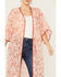 Image #3 - Wild Moss Women's Floral Print Sheer Kimono, Ivory, hi-res