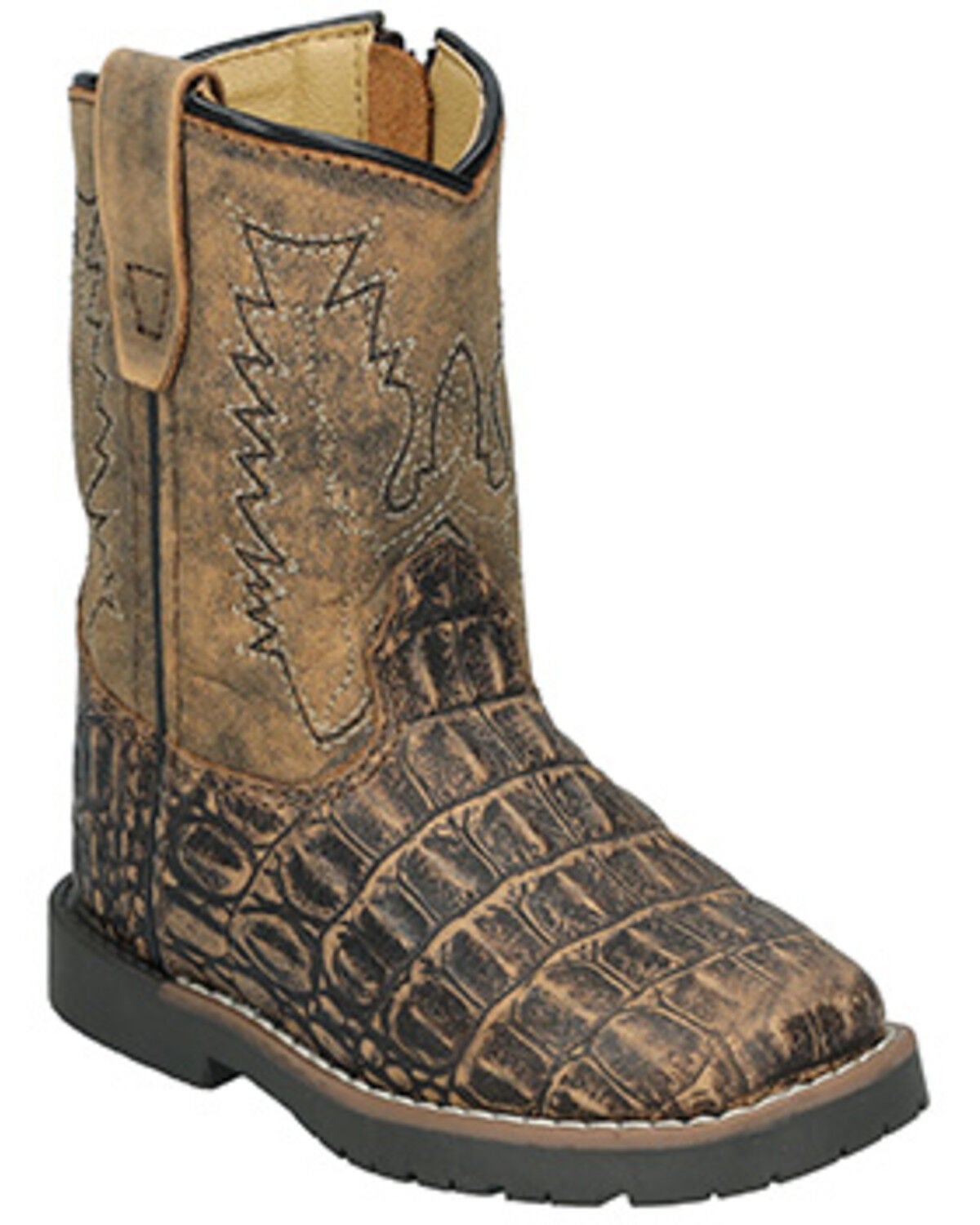 Smoky Mountain Toddler Boys' Autry Caiman Print Western Boots - Broad Square Toe, Black, hi-res