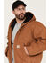 Image #2 - Carhartt Men's Flannel Lined Loose Fit Firm Duck Active Jacket - Tall, Brown, hi-res