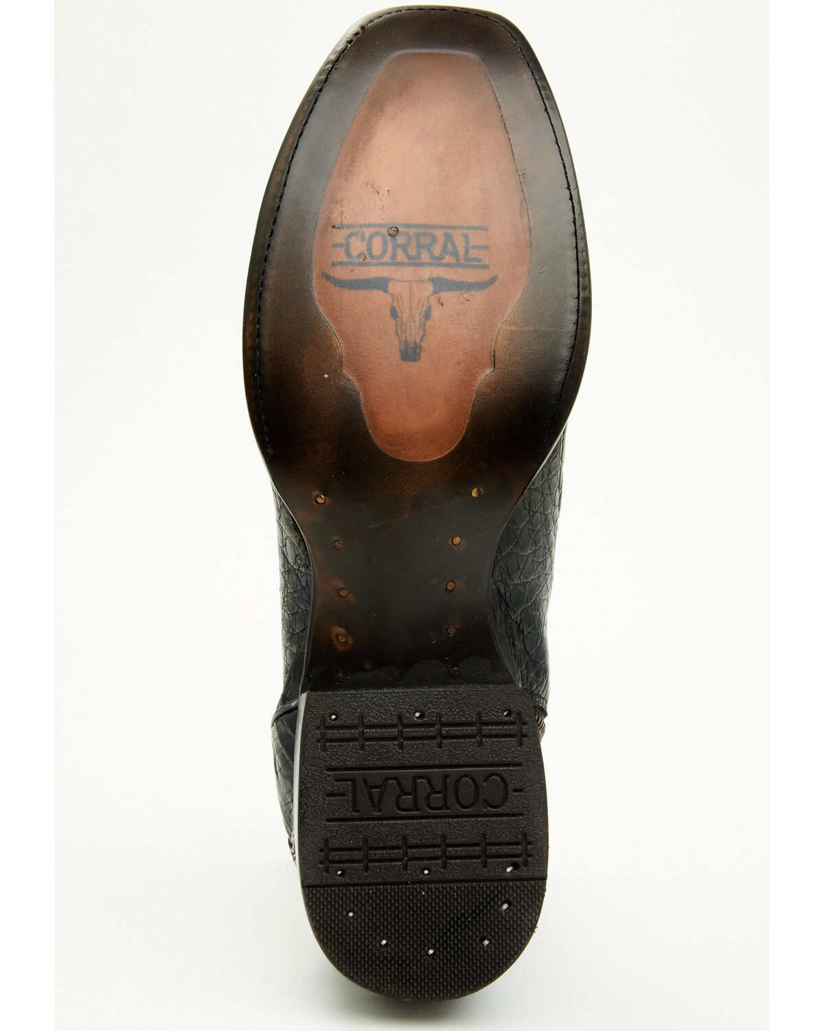 Image #7 - Corral Women's Exotic Caiman Western Boots - Square Toe, Dark Blue, hi-res
