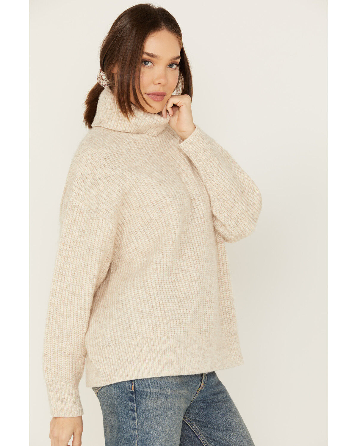 Image #2 - Cleo + Wolf Women's Oversized Turtleneck Sweater, Oatmeal, hi-res