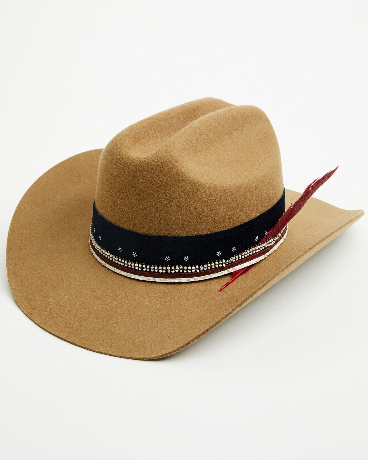 Shyanne Women's Americana Felt Cowboy Hat, Tan, hi-res