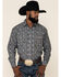 Rough Stock By Panhandle Men's Atalaya Stretch Paisley Print Long Sleeve Western Shirt, Black, hi-res