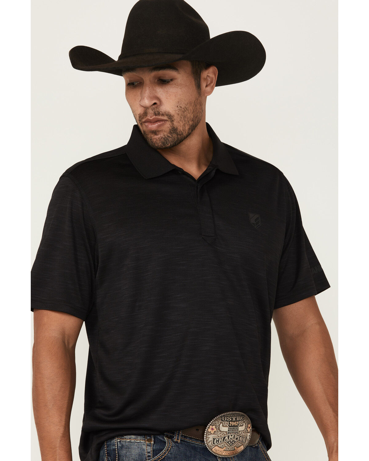 Image #2 - RANK 45® Men's Heeler Solid Short Sleeve Polo, Black, hi-res