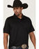 Image #2 - RANK 45® Men's Heeler Solid Short Sleeve Polo, Black, hi-res