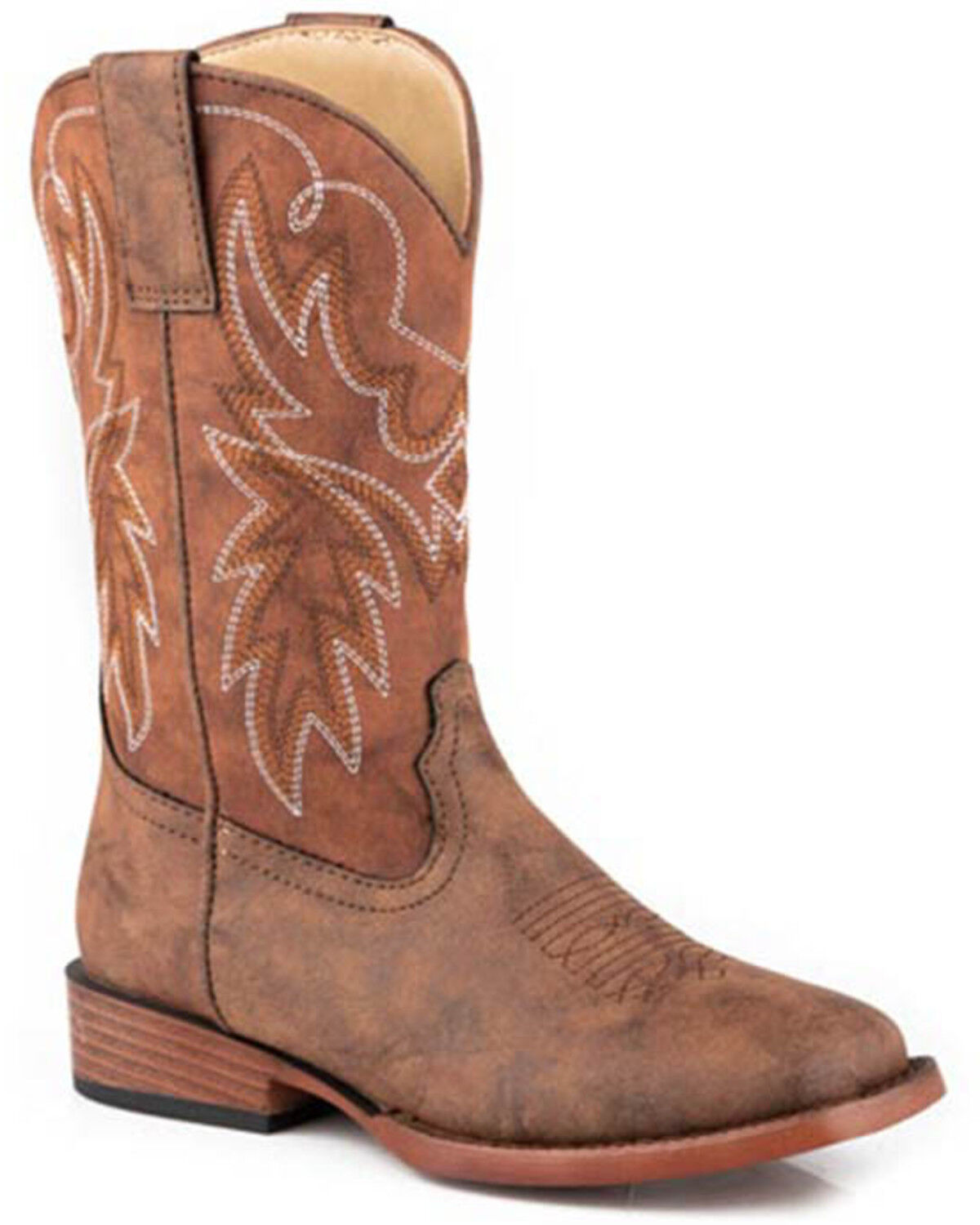 Image #1 - Roper Little Boys' Heritage Western Boots - Broad Square Toe, Brown, hi-res