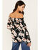 Image #4 - Wild Moss Women's Long Sleeve Off The Shoulder Floral Top, Black, hi-res