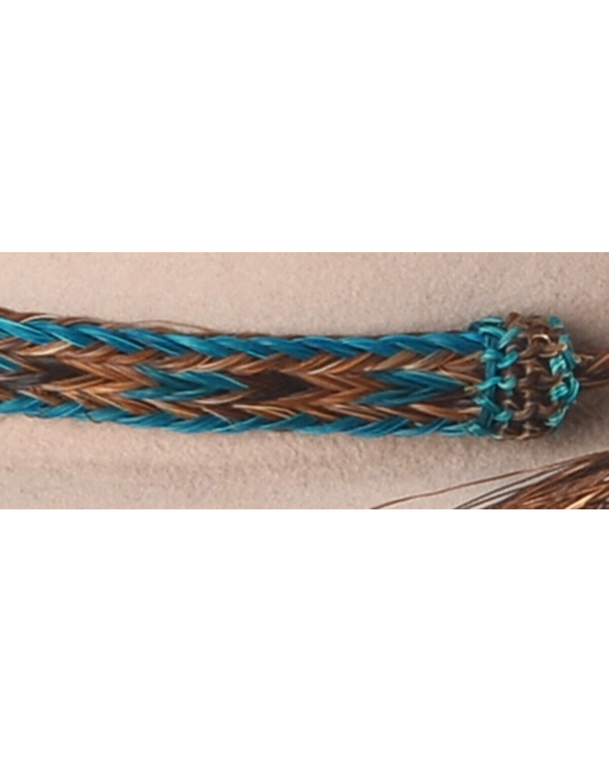 Image #3 - Cody James Men's Braided Horsehair & Tassel Hat Band, Chocolate/turquoise, hi-res