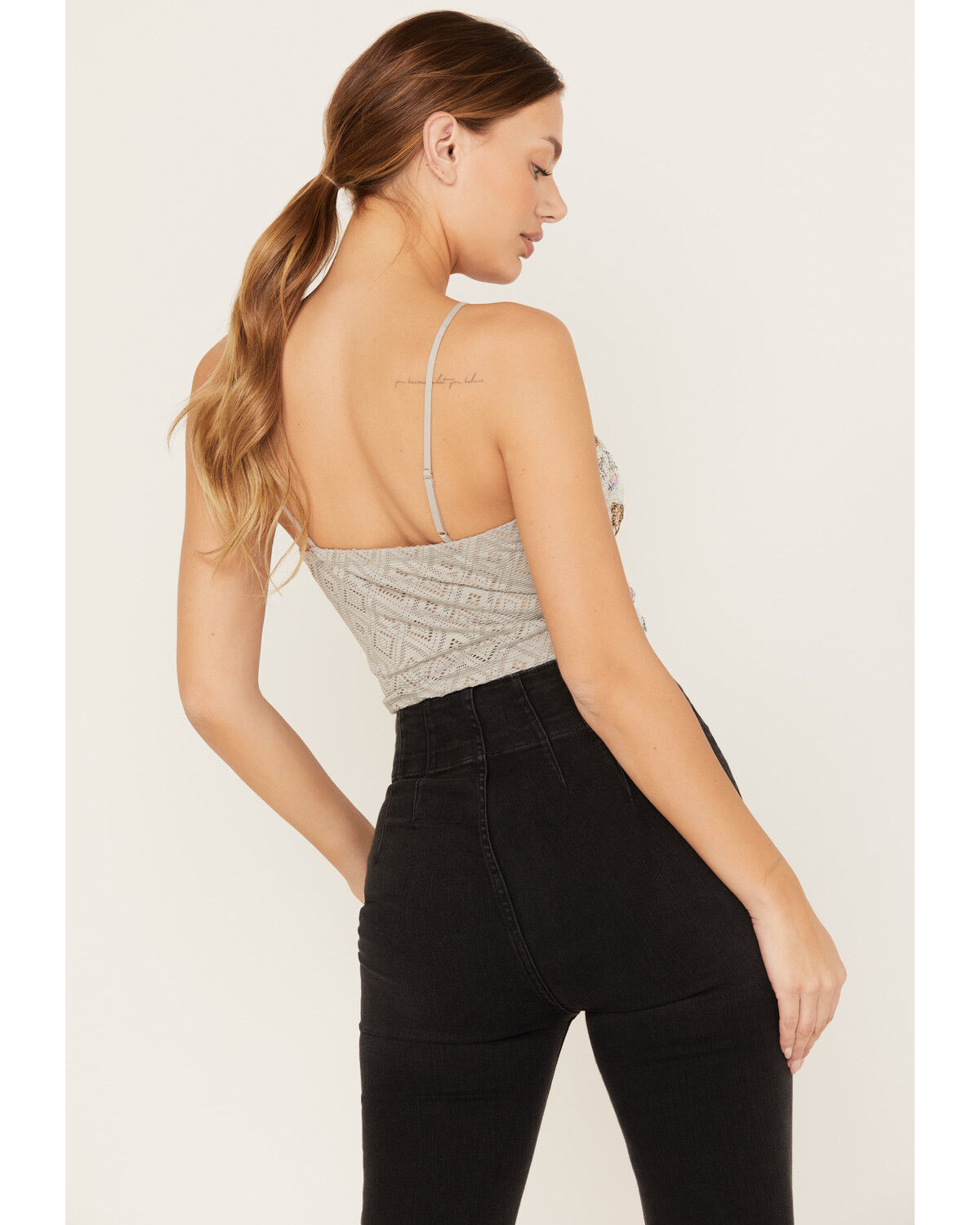 Image #4 - Miss Me Women's Sequin Cropped Tank Top, Silver, hi-res