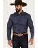 Image #1 - Cody James Men's Meadowlark Floral Print Long Sleeve Button-Down Stretch Western Shirt - Tall, Navy, hi-res