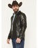 Image #2 - Moonshine Spirit Men's Faux Leather Moto Jacket, Black, hi-res