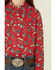 Roper Girls' Boot Scoot Print Long Sleeve Snap Western Shirt , Red, hi-res
