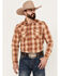 Image #1 - Pendleton Men's Frontier Plaid Print Long Sleeve Western Snap Shirt, Rust Copper, hi-res