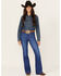 Image #1 - Wrangler Retro Women's Frances Medium Wash High Rise Trouser Stretch Denim Jeans, Medium Wash, hi-res