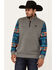 Image #1 - RANK 45® Men's Morocco Color Block 1/4 Zip Pullover, Charcoal, hi-res