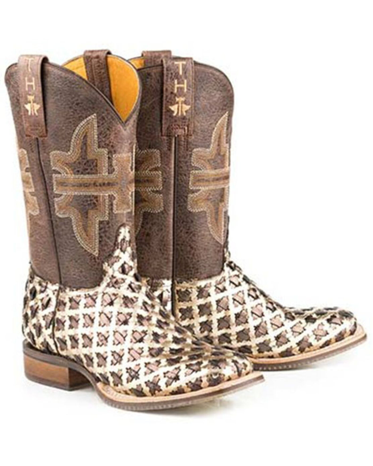 Womens checkered cowboy hotsell boots