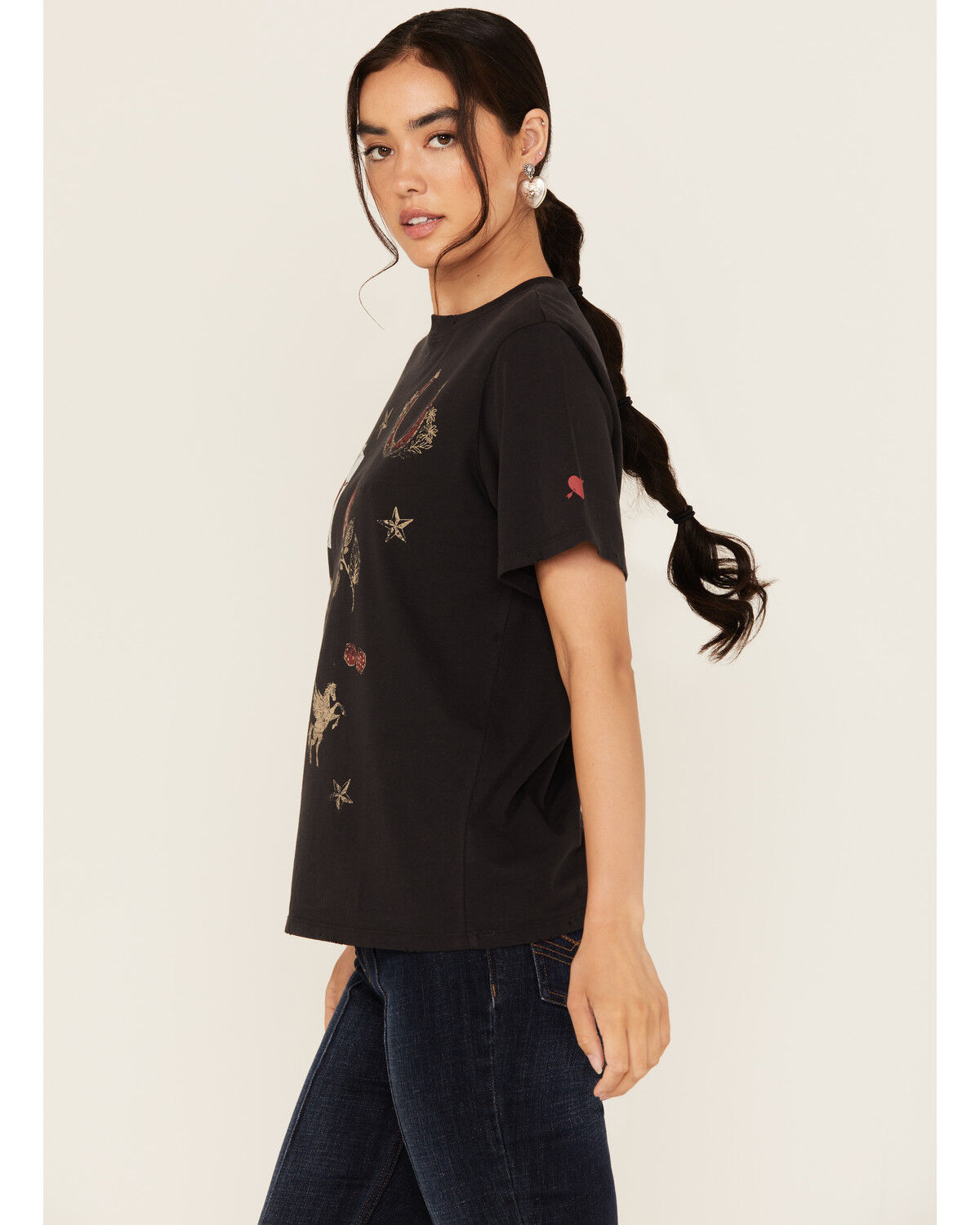 Image #2 - Idyllwind Women's Western Icon Printed Short Sleeve Graphic Tee, Black, hi-res