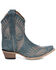Image #2 - Circle G Women's Embroidered Ankle Booties - Snip Toe, Blue, hi-res
