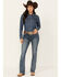 Image #1 - Rock & Roll Denim Women's Medium Wash Mid Rise Stretch Bootcut Jeans, Medium Wash, hi-res