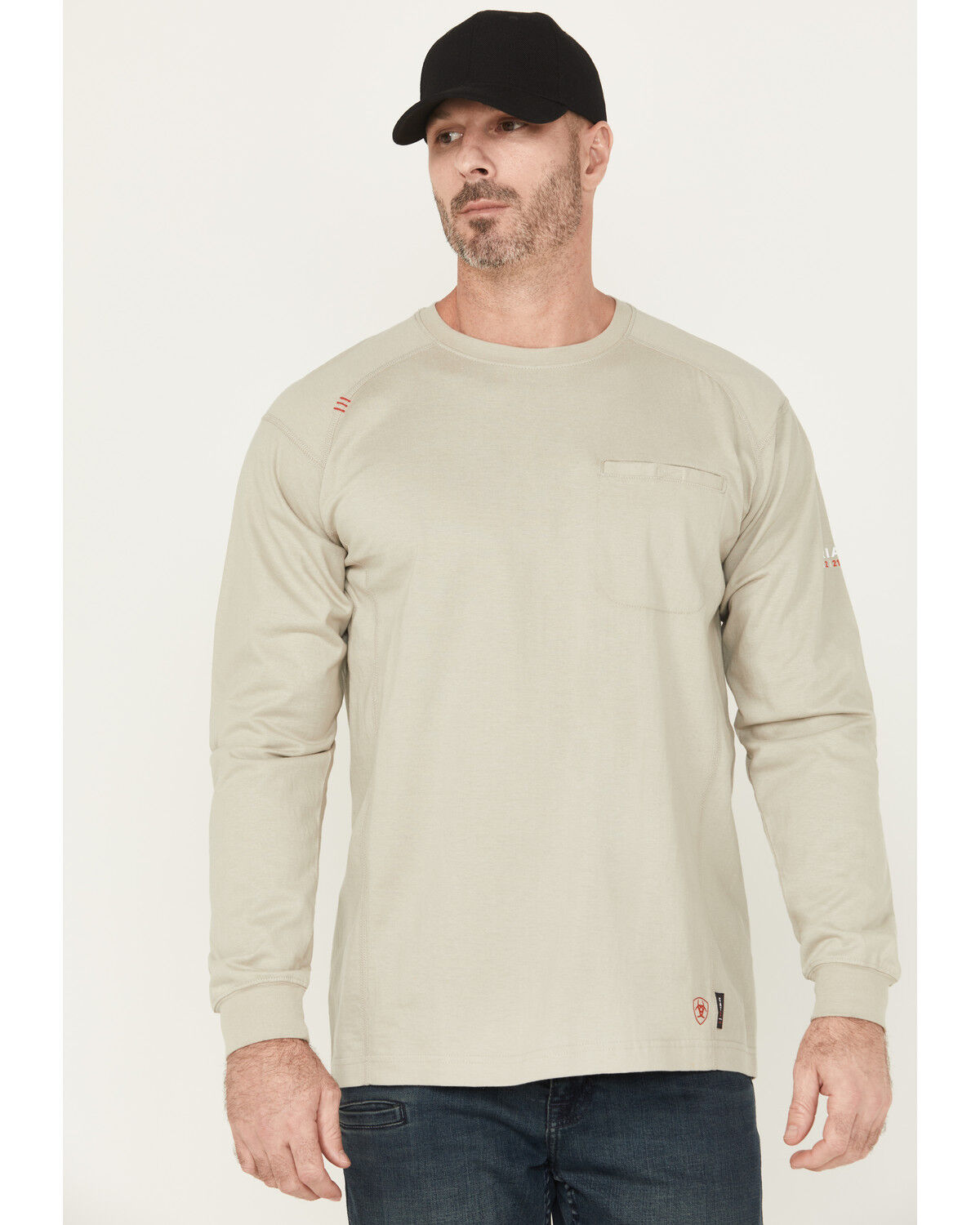 Image #2 - Ariat Men's FR Air USA Scream Long Sleeve Work T-Shirt - Big, Grey, hi-res