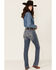 Image #1 - Ariat Women's R.E.A.L. Mid Rise Icon Stackable Straight Stretch Denim Riding Jeans, Indigo, hi-res