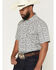 Image #2 - Cody James Men's Flynn Floral Print Short Sleeve Snap Western Shirt, White, hi-res