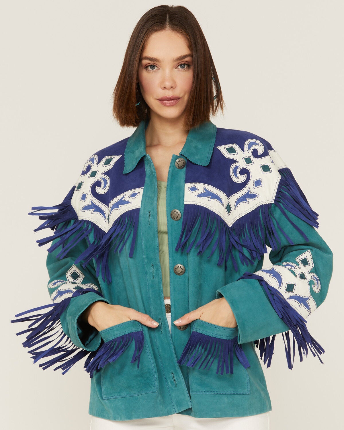 Double D Ranch Women's Bandera Jacket, Turquoise, hi-res