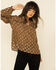 Image #1 - Mystree Women's Leopard Foil Puff Sleeve Blouse Top, Leopard, hi-res