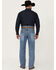 Image #3 - Cinch Men's Black Label Medium Wash Loose Tapered Rigid Denim Jeans, Blue, hi-res