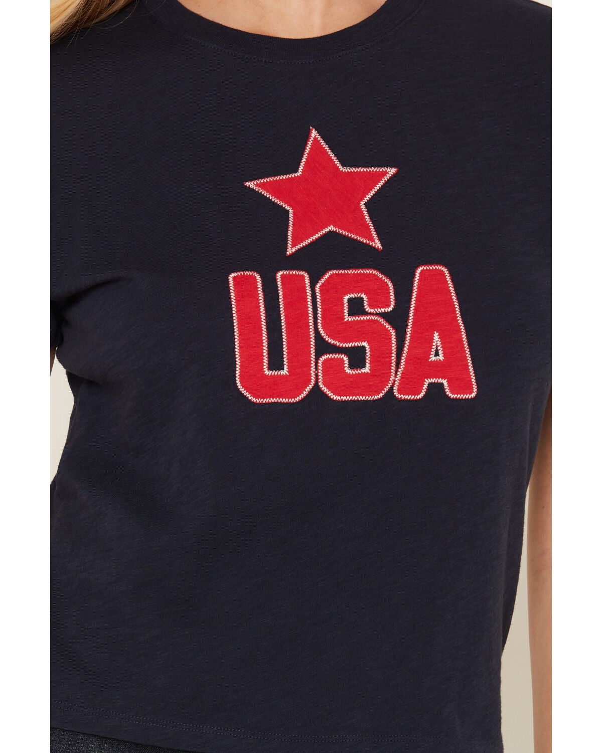 Image #3 - White Crow Women's USA Short Sleeve Graphic Tee, Navy, hi-res