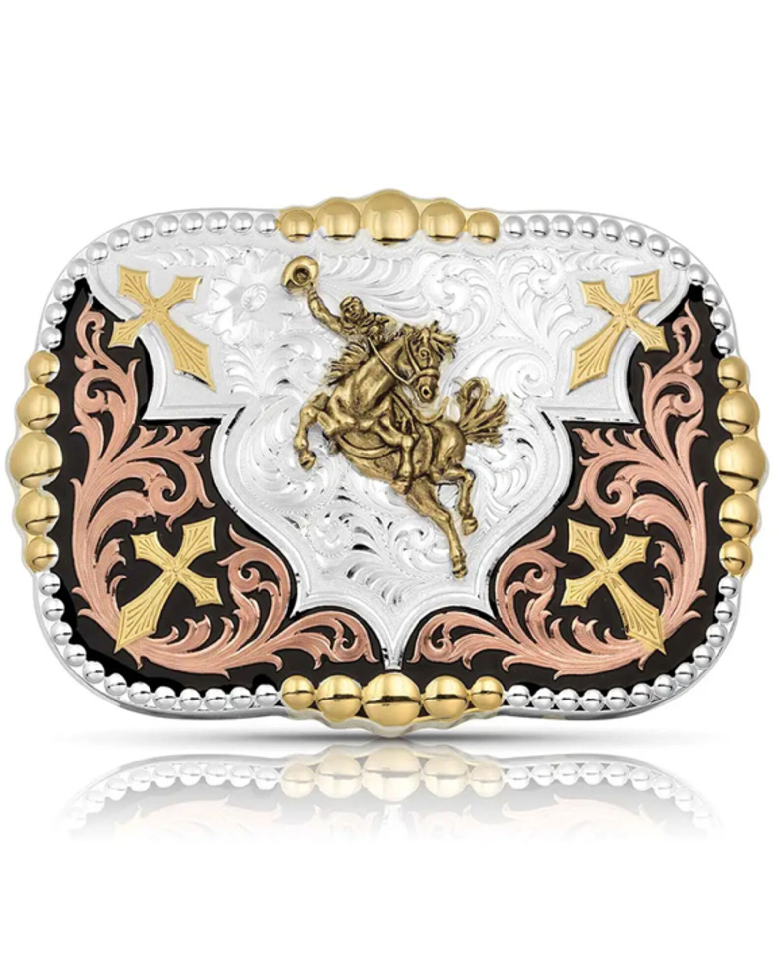 Image #1 - Montana Silversmiths Men's Corner Cross Buckle, Multi, hi-res