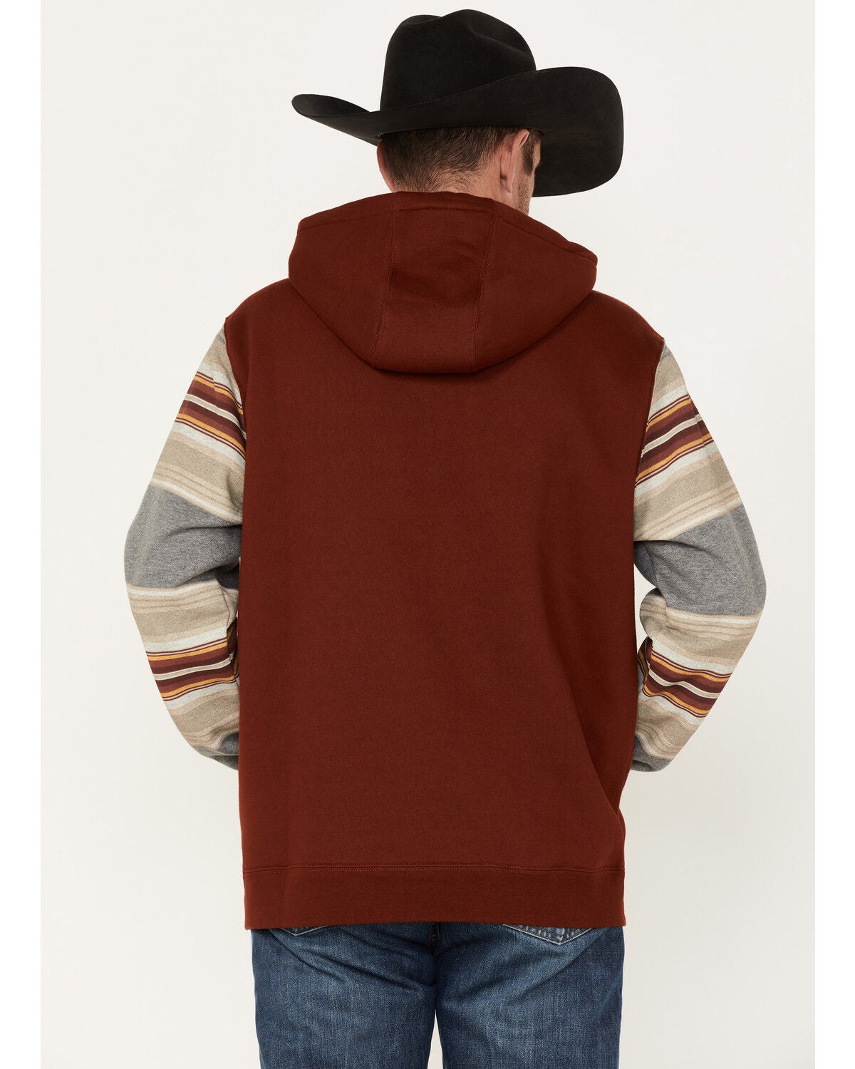 Image #4 - RANK 45&reg; Men's Stripe Sleeve Logo Hooded Sweatshirt, , hi-res