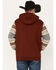 RANK 45 Men's Stripe Sleeve Logo Hooded Sweatshirt, Brick Red, hi-res