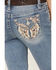 Image #2 - Miss Me Girls' Floral Embroidered Medium Wash Bootcut Stretch Denim Jeans, Medium Wash, hi-res