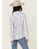 Image #4 - Wrangler Retro Women's Striped Print Long Sleeve Snap Western Shirt, Blue, hi-res