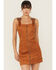 Image #1 - Blue B Women's Buckle Strap Mini Dress, Caramel, hi-res