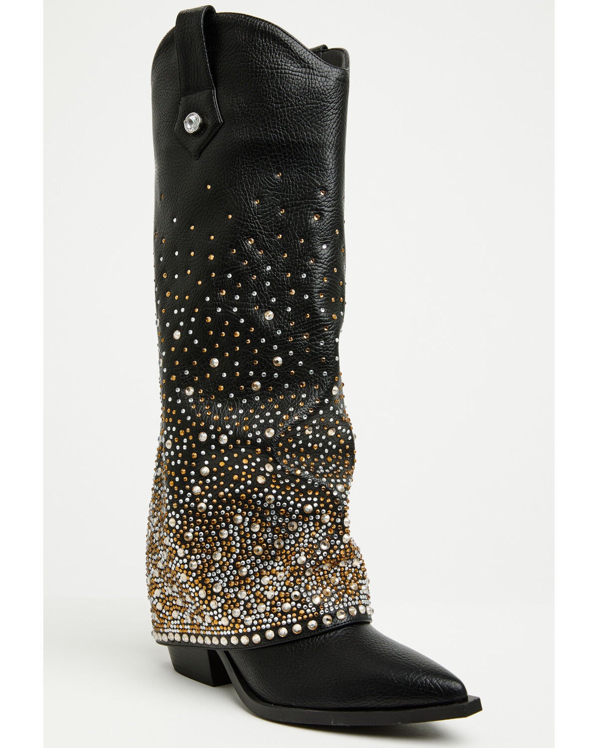 Azalea Wang Women's Beth Rhinestone Tall Fashion Boots - Snip Toe, Black, hi-res
