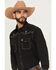 Image #1 - Cowboy Hardware Men's Boot Barn Exclusive Hecho En Mexico Long Sleeve Snap Stretch Western Shirt, Black, hi-res