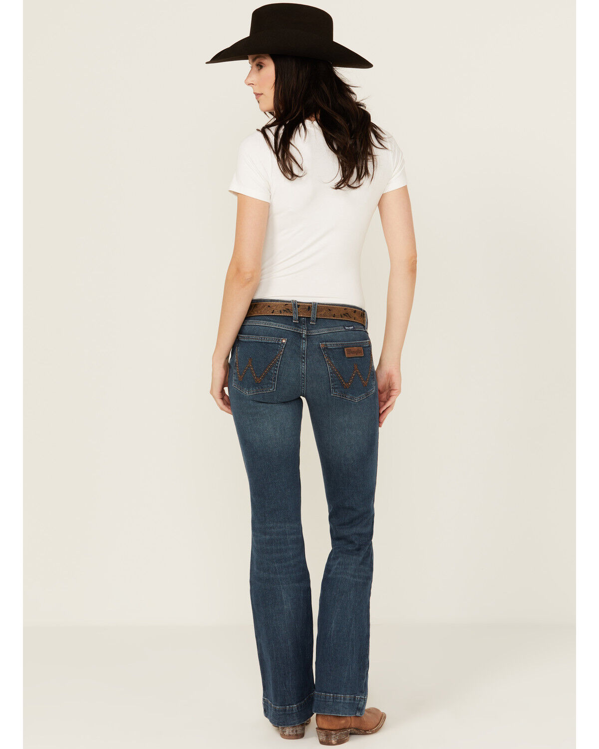 Image #3 - Wrangler Retro Women's Jana Dark Wash Mid Rise Mae Trouser Jeans, Dark Wash, hi-res