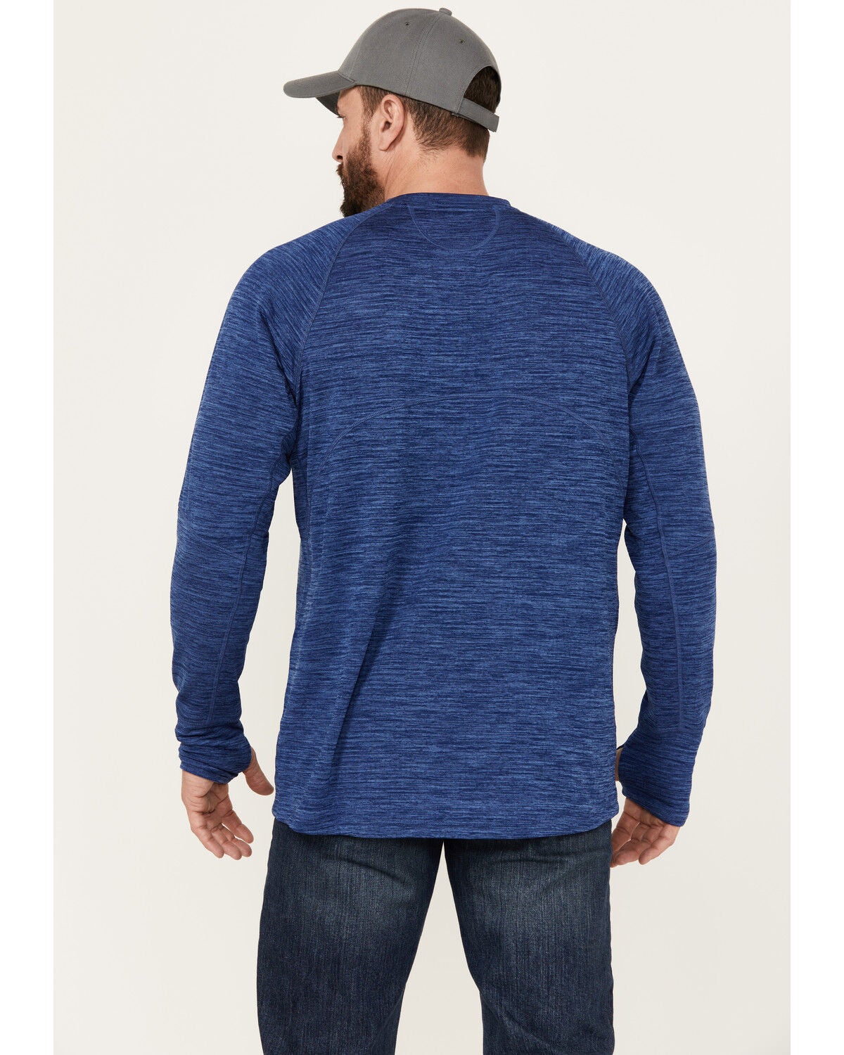 Image #4 - Ariat Men's Rebar Gridwork Long Sleeve Shirt, Blue, hi-res