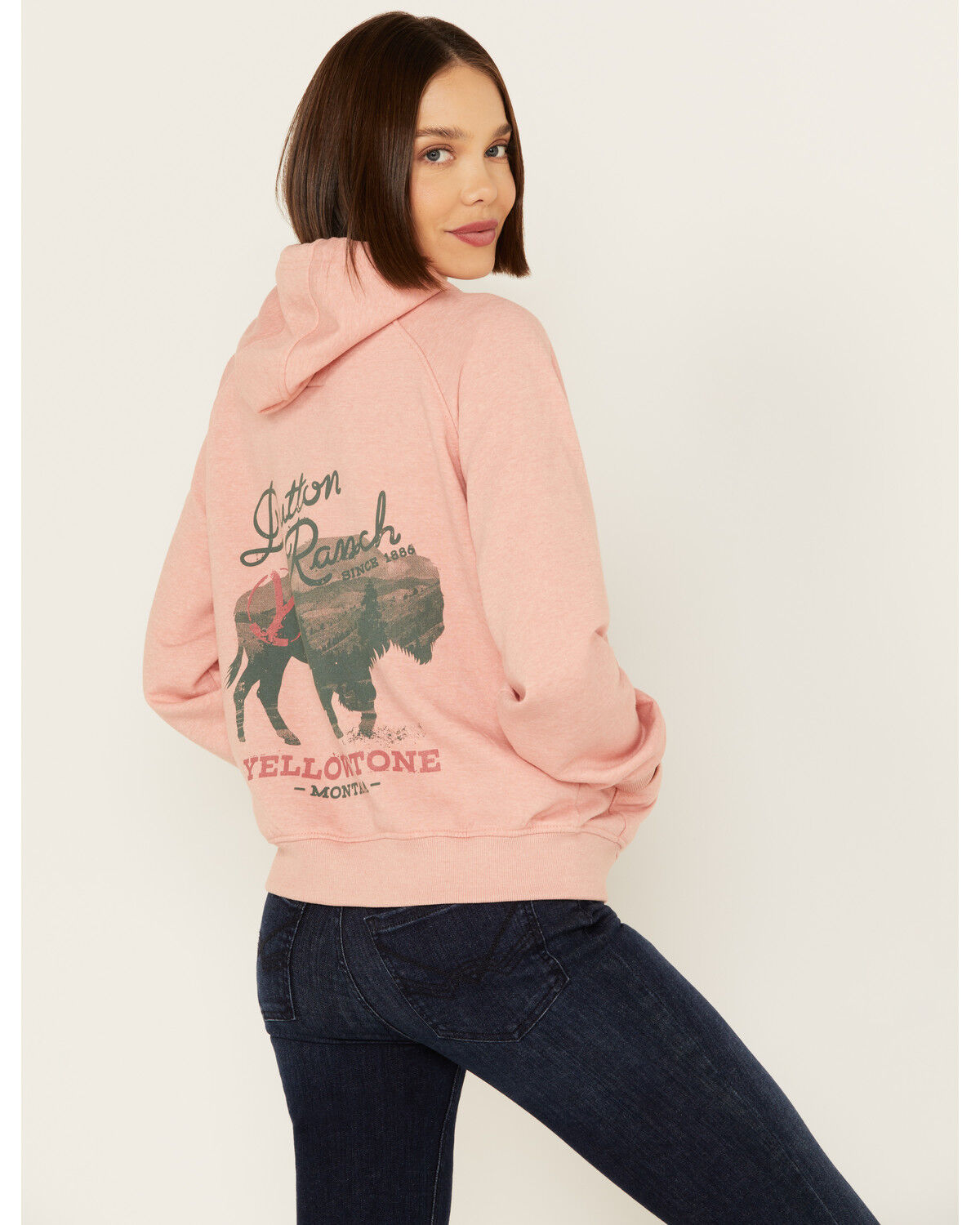 Image #4 - Paramount Network's Yellowstone Women's Buffalo Hoodie, Pink, hi-res