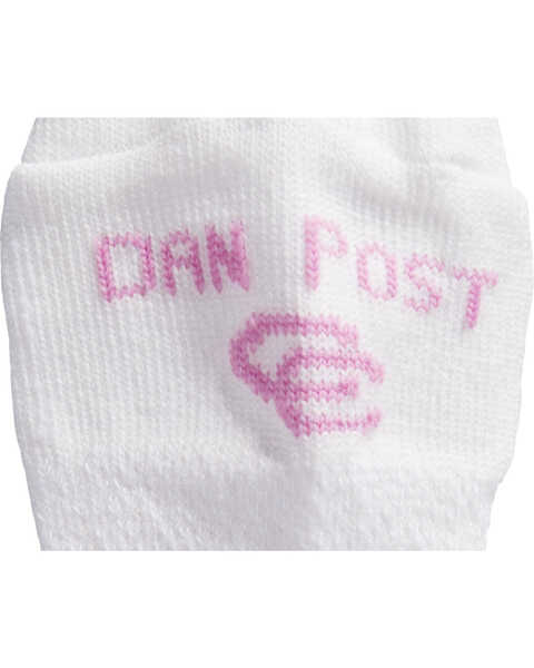 Image #3 - Dan Post Women's Cowgirl Certified Sleek Thin 2 Pack Crew Socks, White, hi-res