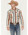 Image #1 - RANK 45® Men's Range Rider Striped Long Sleeve Snap Performance Western Shirt, Ivory, hi-res