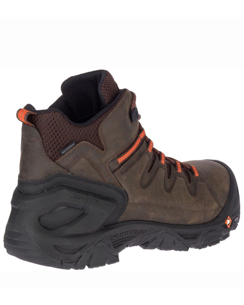 Merrell Men's Strongfield Waterproof Work Boots - Composite Toe, Dark Brown, hi-res