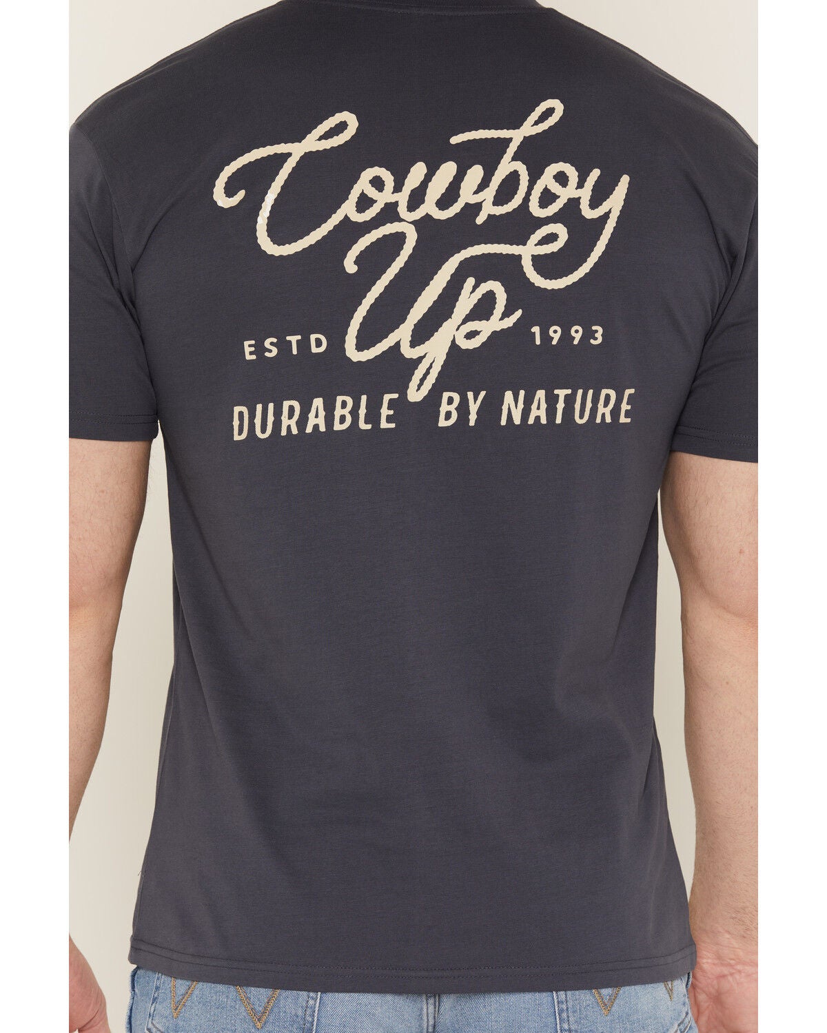 Image #4 - Cowboy Up Men's Durable By Nature Short Sleeve Graphic T-Shirt, Blue, hi-res