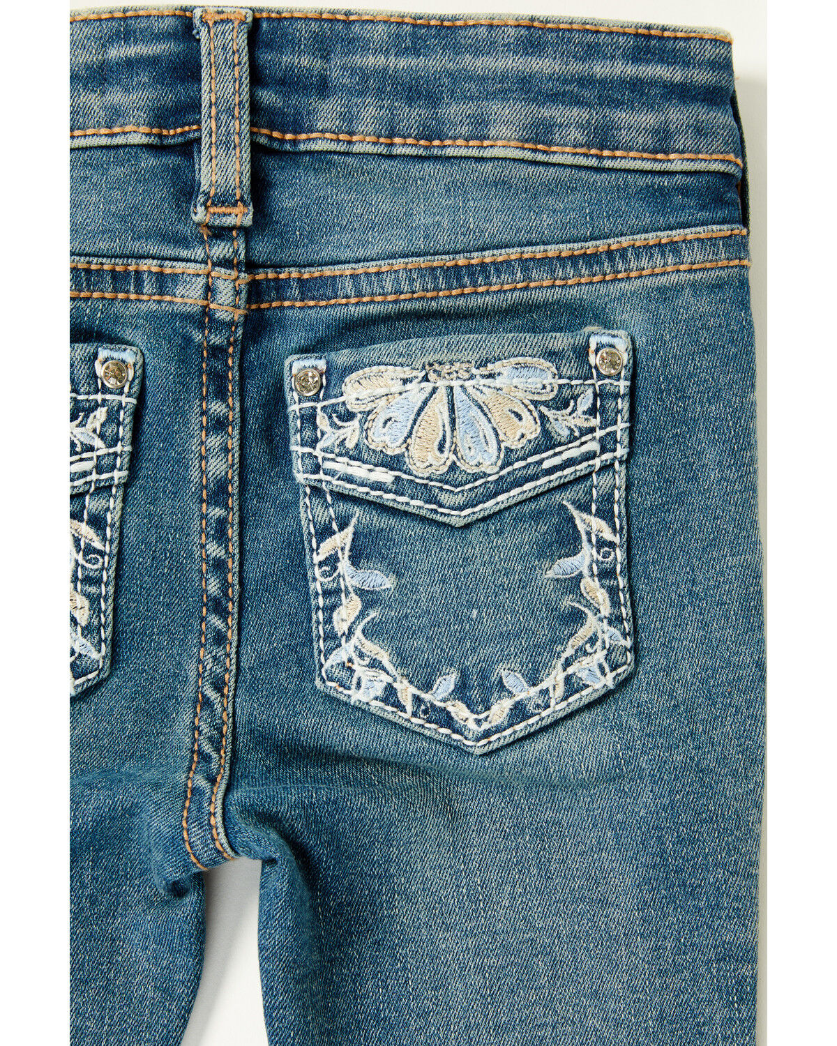 Image #2 - Shyanne Toddler Girls' Shayla Bootcut Embroidery Stretch Denim Jeans, Medium Wash, hi-res