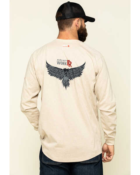 Image #2 - Ariat Men's FR Air Henley Soar Graphic Long Sleeve Work T-Shirt , Yellow, hi-res