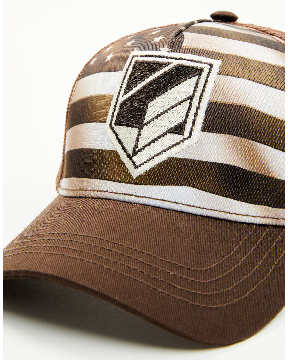 Image #2 - RANK 45 Men's Flag And Logo Baseball Cap, Chocolate, hi-res