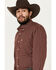 Image #2 - Panhandle Men's Select Plaid Print Long Sleeve Button-Down Western Shirt, Dark Red, hi-res